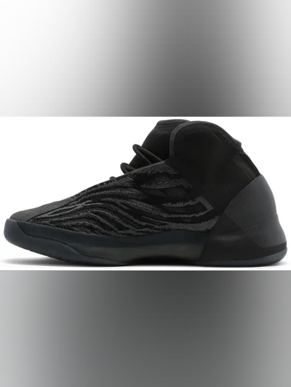 Yeezy Kids Black/Charcoal High-Top Sneakers